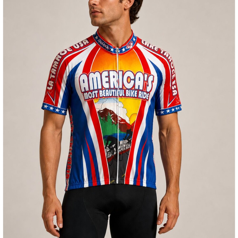 Pace Lake Tahoe USA Cycling Jersey America's Most Beautiful Bike Ride Large